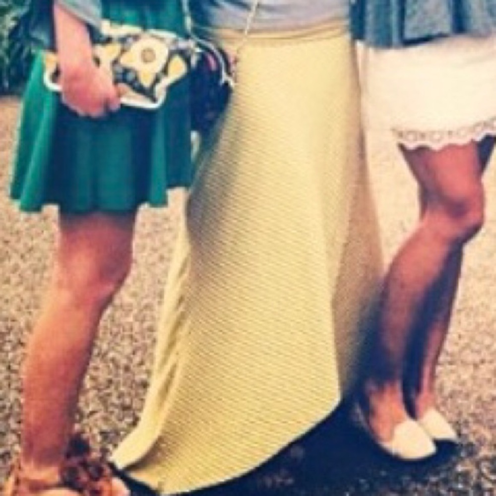Grey and Yellow Maxi Skirt